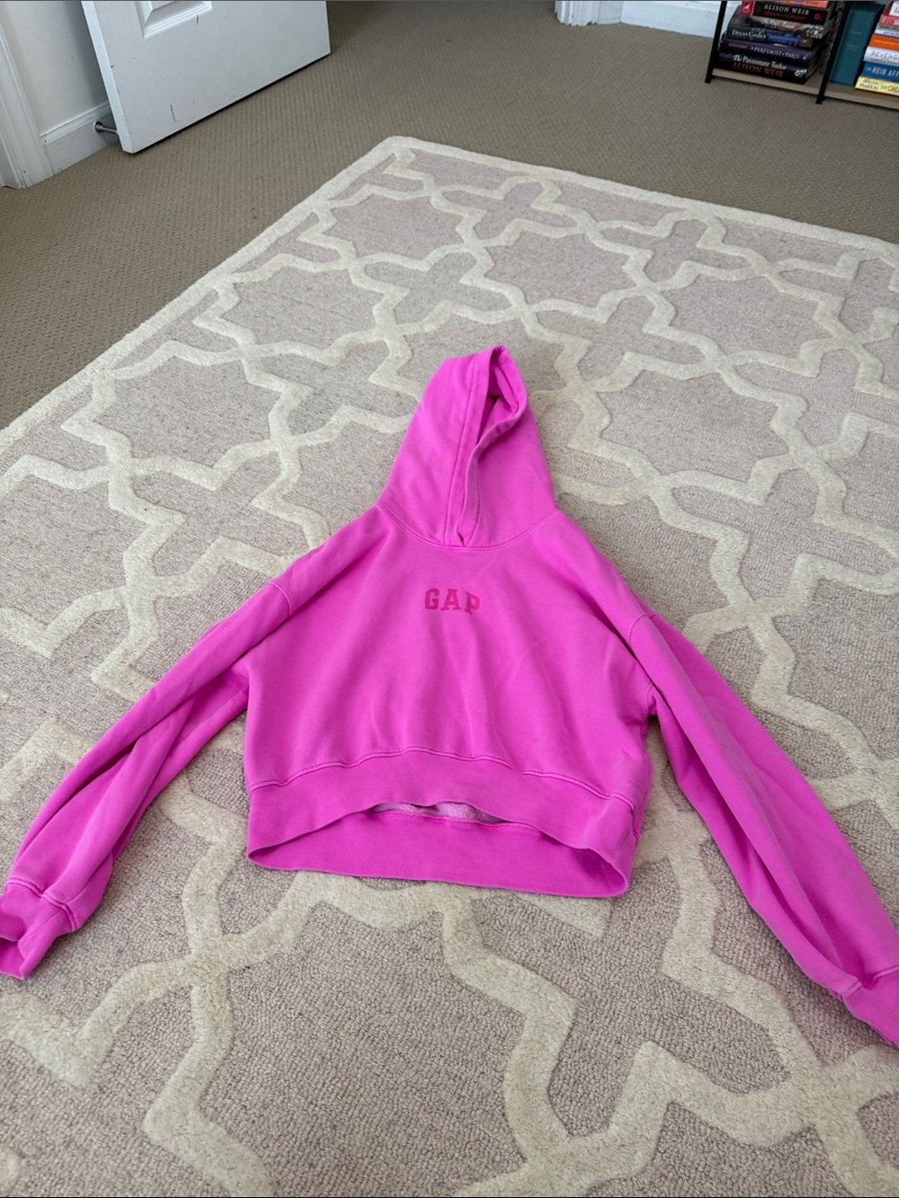 GAP Bright Pink Cropped Hoodie
